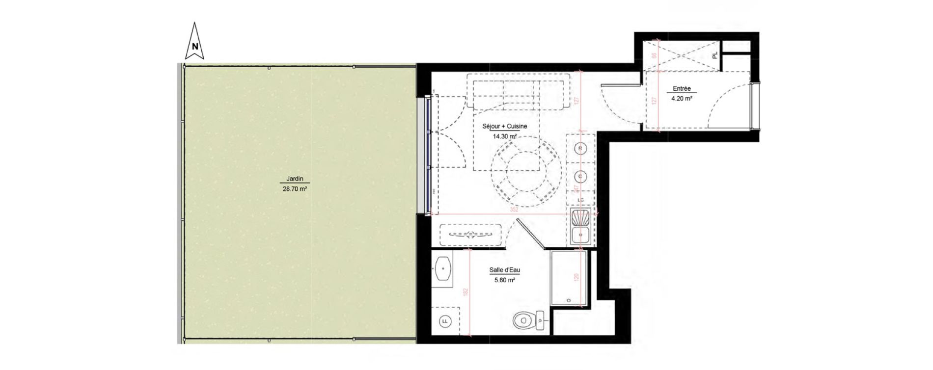 Appartement T1 de 24,10 m2 &agrave; Melun Woodi
