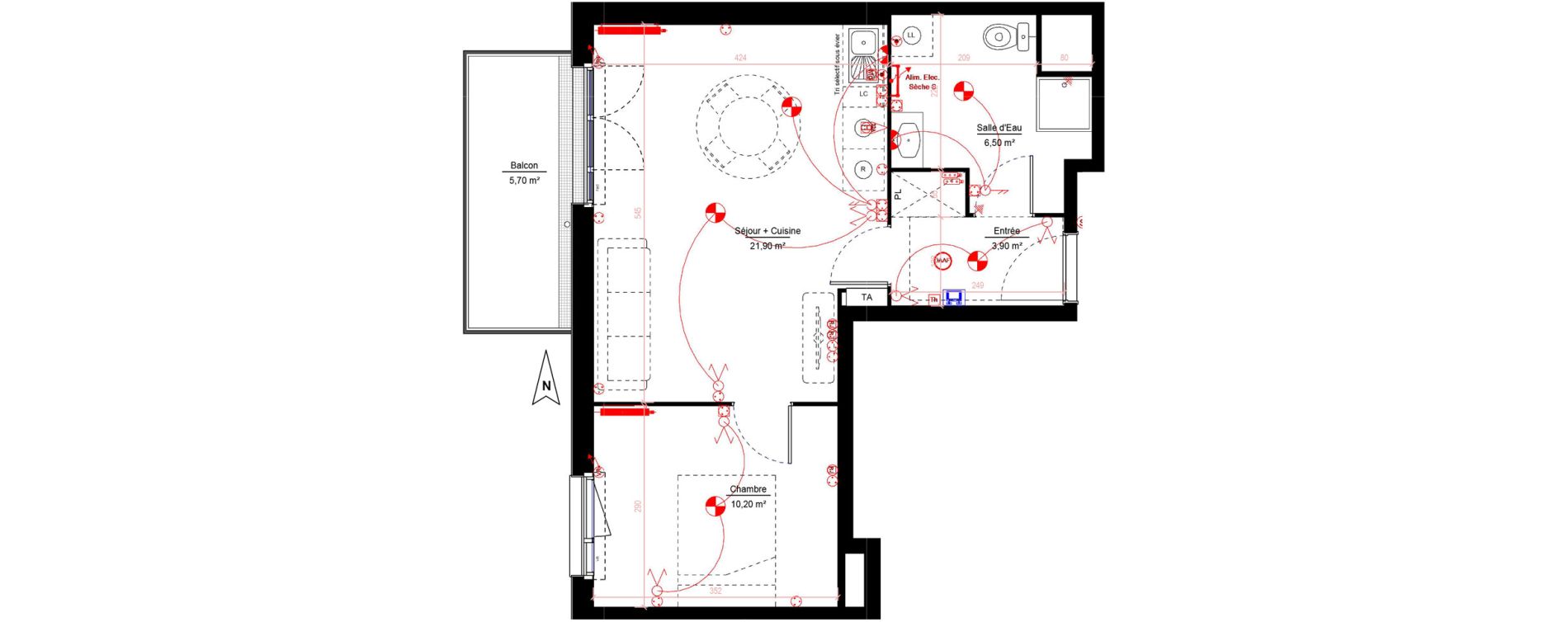 Appartement T2 de 42,50 m2 &agrave; Melun Woodi