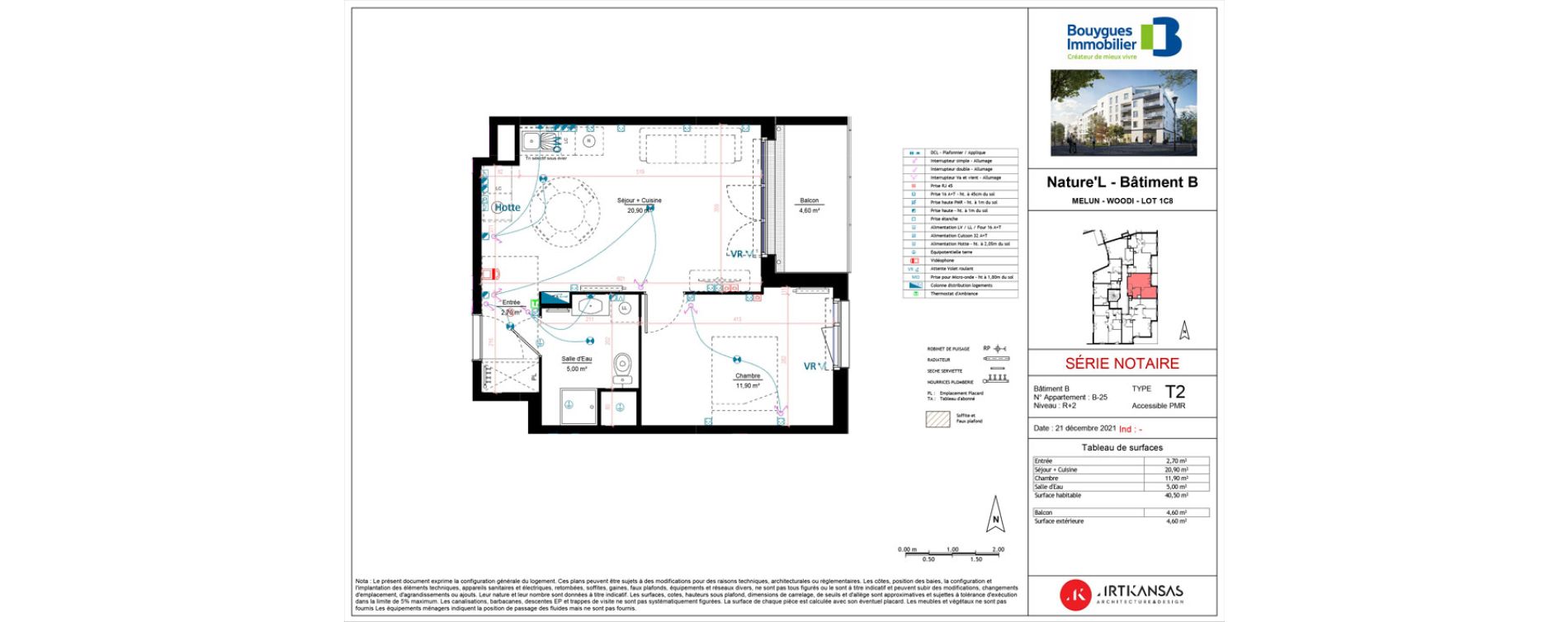 Appartement T2 de 40,50 m2 &agrave; Melun Woodi
