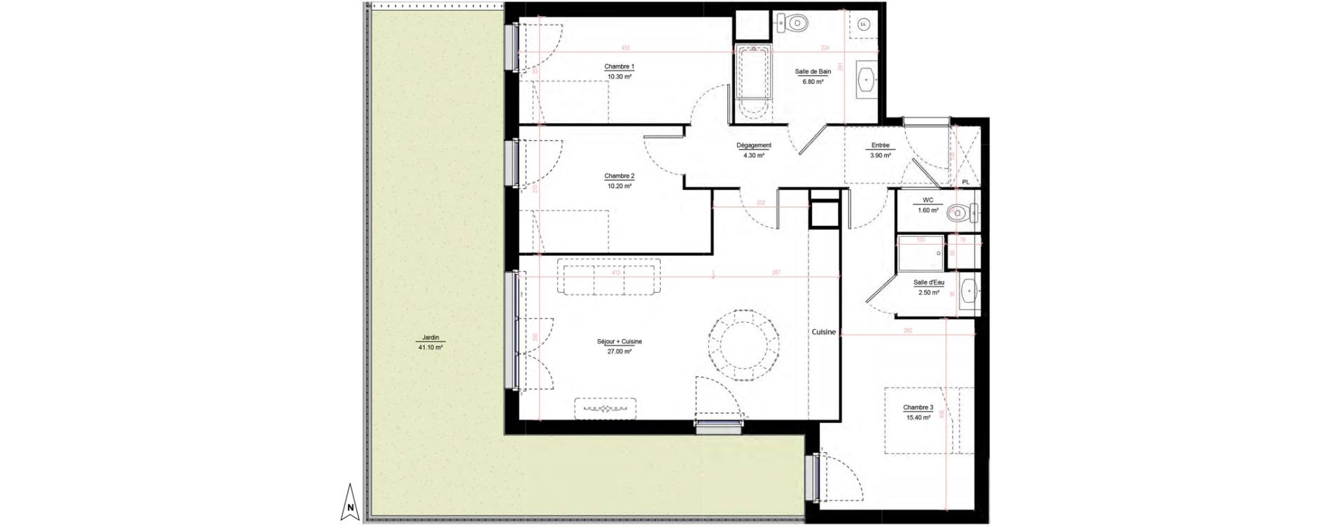 Appartement T4 de 82,00 m2 &agrave; Melun Woodi