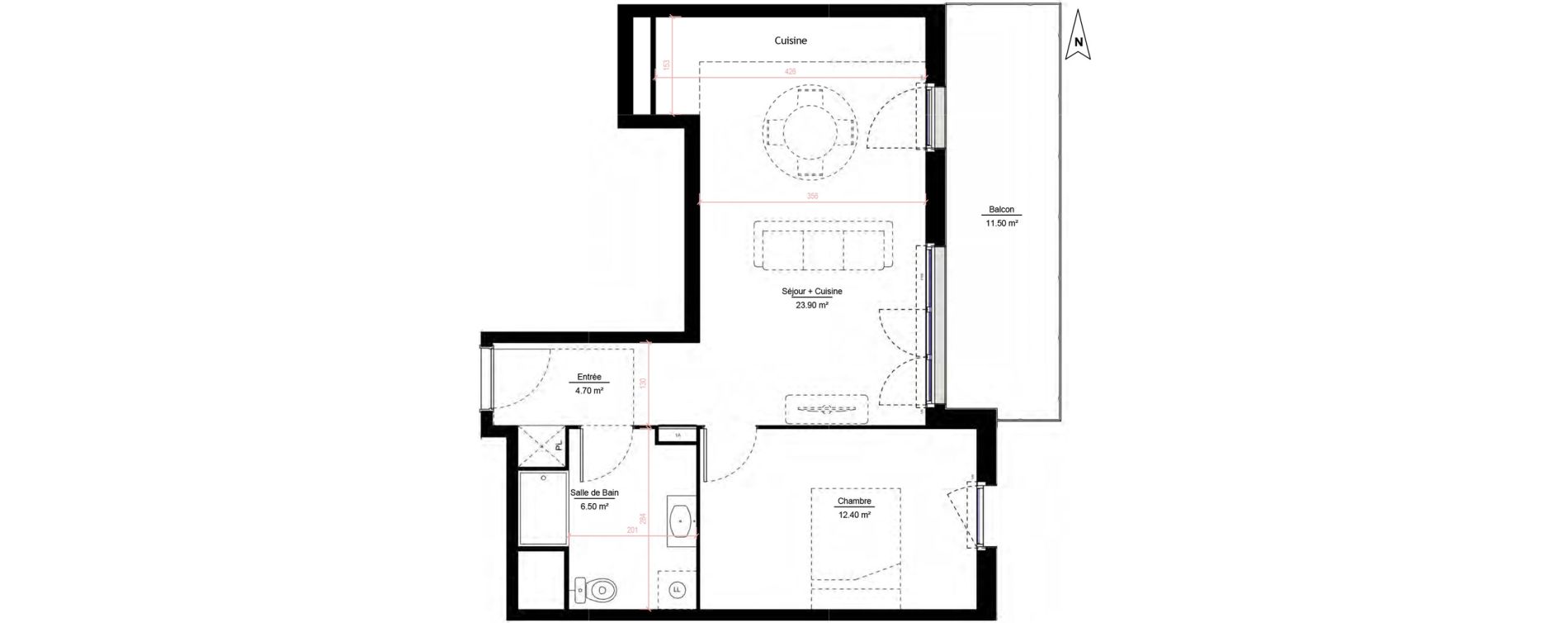 Appartement T2 de 47,50 m2 &agrave; Melun Woodi