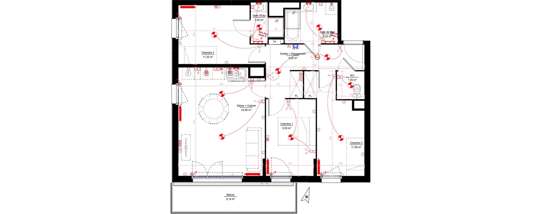 Appartement T4 de 73,40 m2 &agrave; Melun Woodi