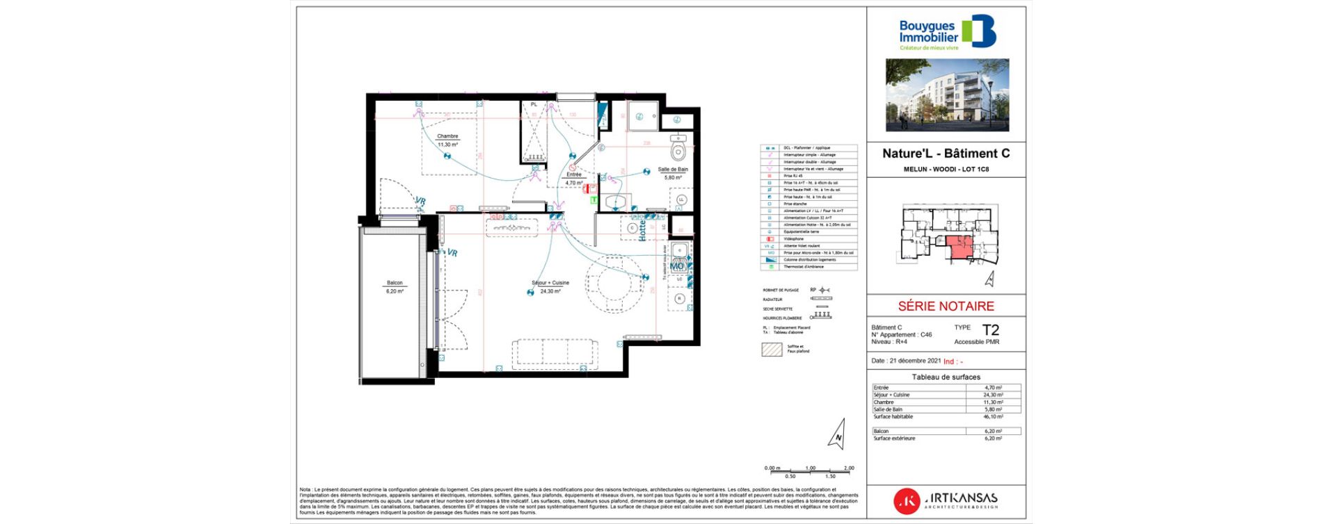 Appartement T2 de 46,10 m2 &agrave; Melun Woodi