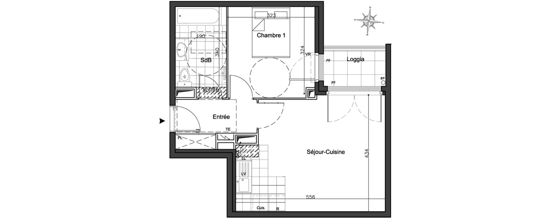 Appartement T2 de 44,10 m2 &agrave; Melun Centre