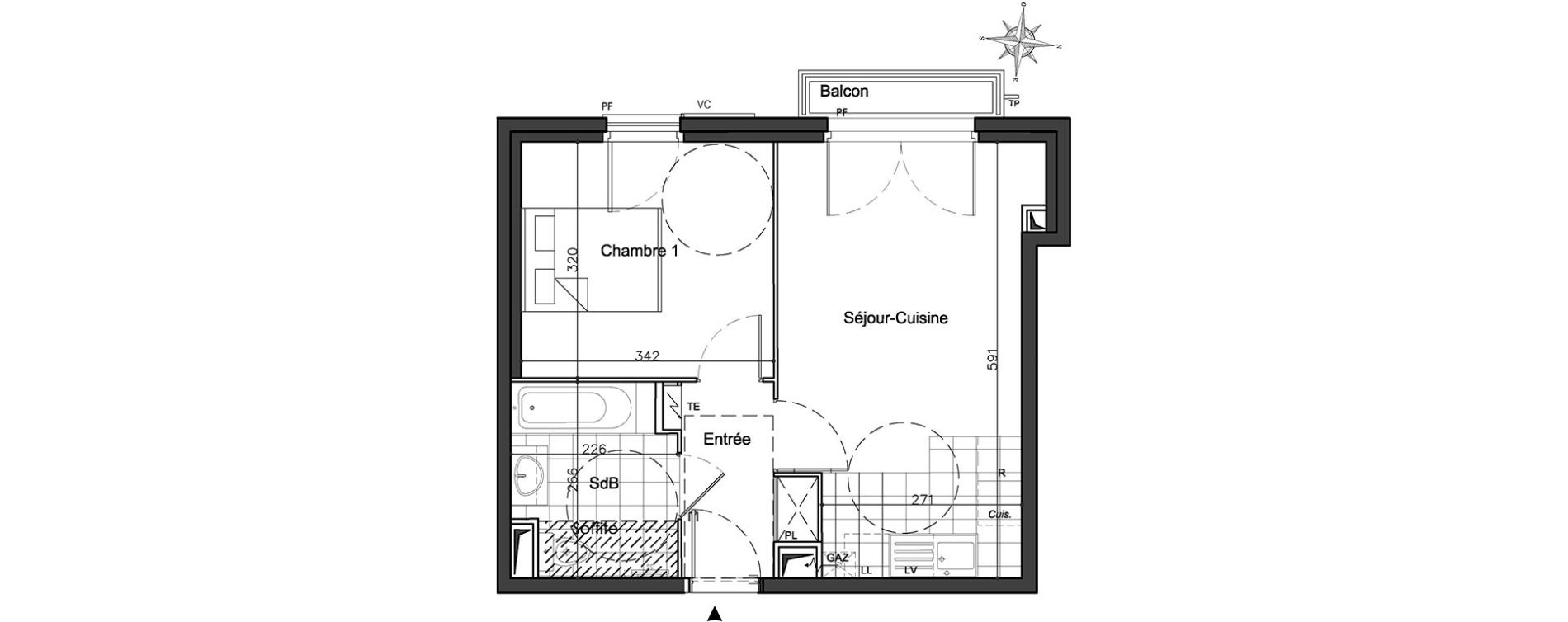 Appartement T2 de 38,98 m2 &agrave; Melun Centre