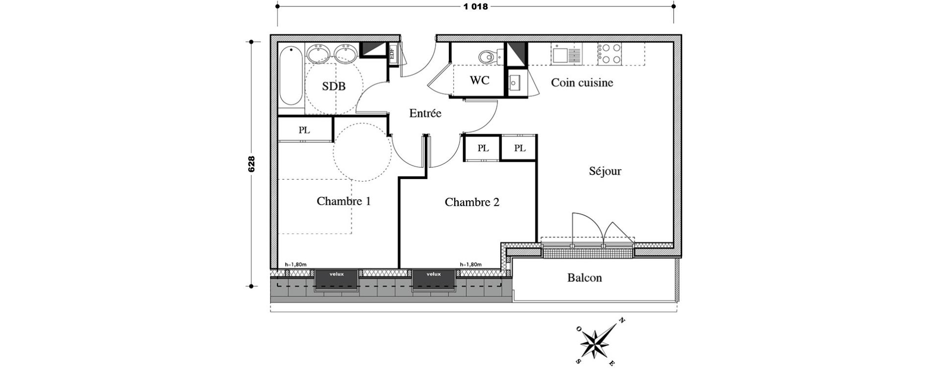 Appartement T3 de 54,30 m2 &agrave; Melun Centre