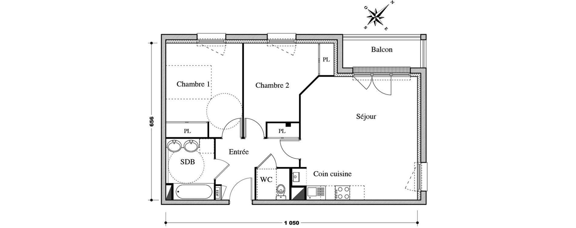 Appartement T3 de 62,10 m2 &agrave; Melun Centre