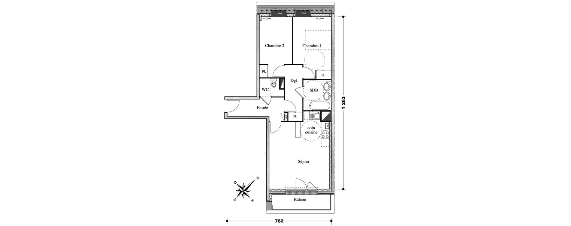 Appartement T3 de 62,60 m2 à Melun Centre