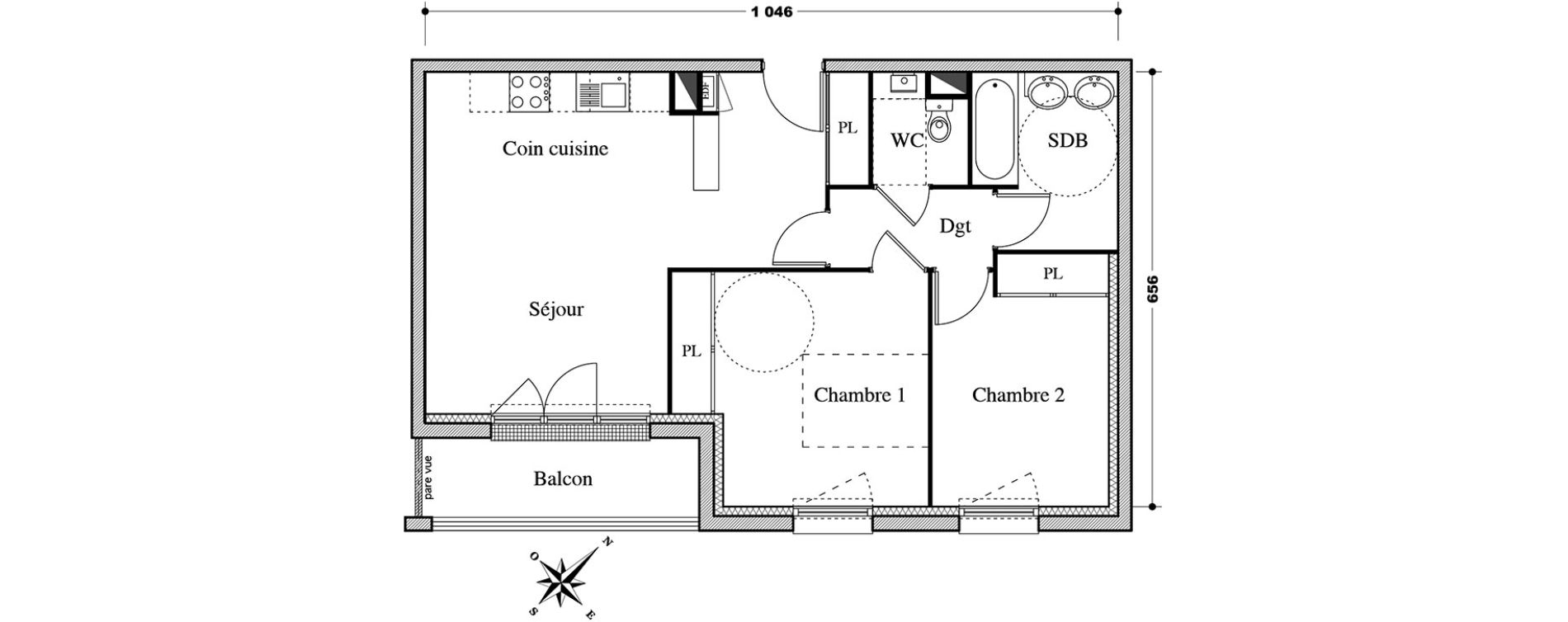 Appartement T3 de 60,00 m2 à Melun Centre
