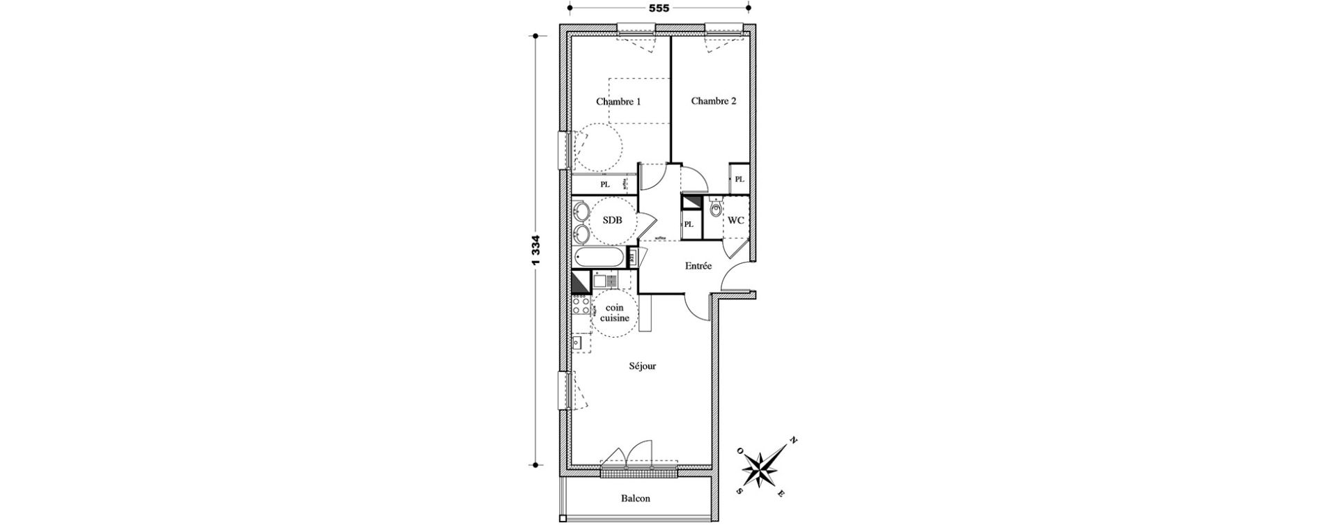 Appartement T3 de 65,55 m2 &agrave; Melun Centre