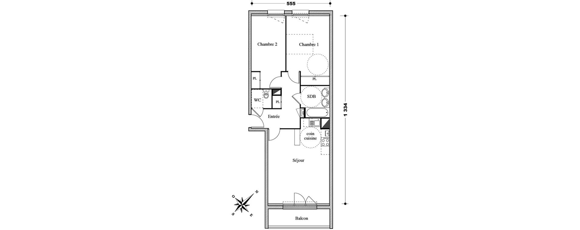Appartement T3 de 65,45 m2 &agrave; Melun Centre