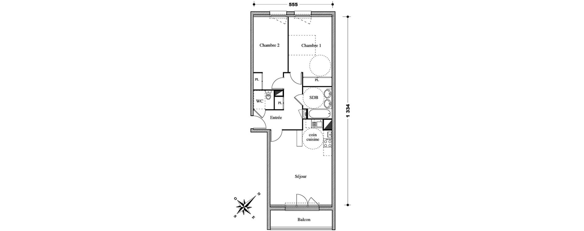 Appartement T3 de 65,45 m2 &agrave; Melun Centre
