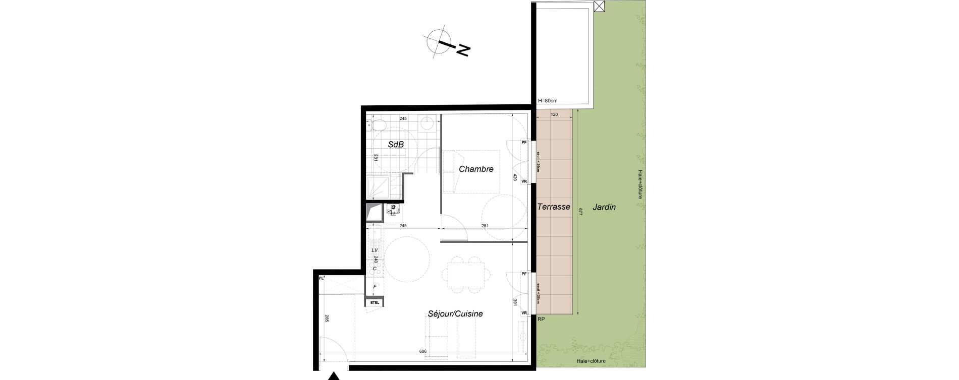 Appartement T2 de 46,40 m2 &agrave; Melun Saint-liesne