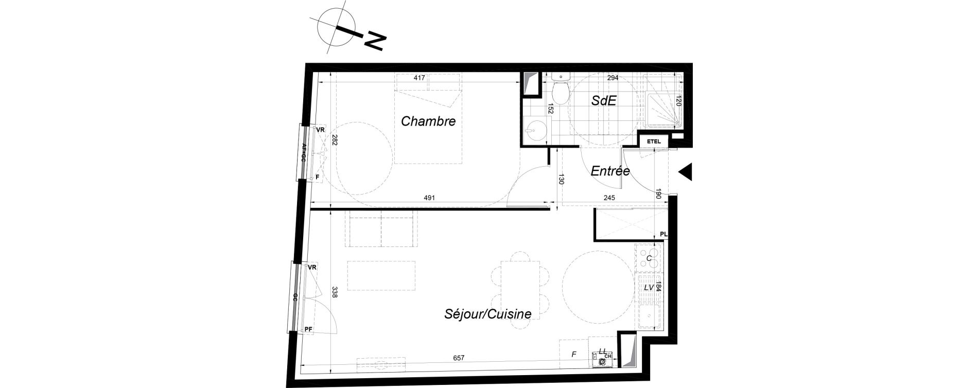 Appartement T2 de 44,15 m2 &agrave; Melun Saint-liesne