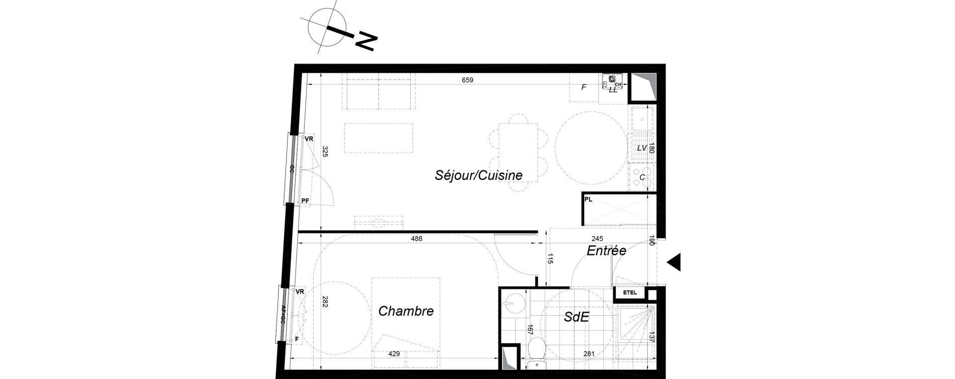 Appartement T2 de 43,50 m2 &agrave; Melun Saint-liesne