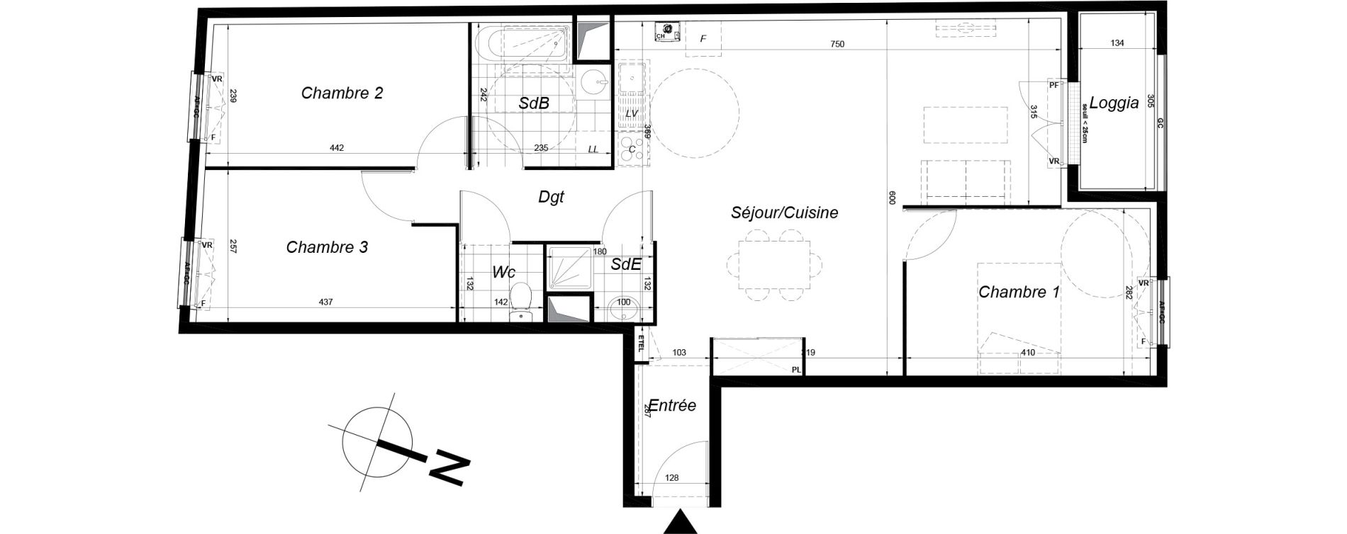 Appartement T4 de 83,15 m2 &agrave; Melun Saint-liesne