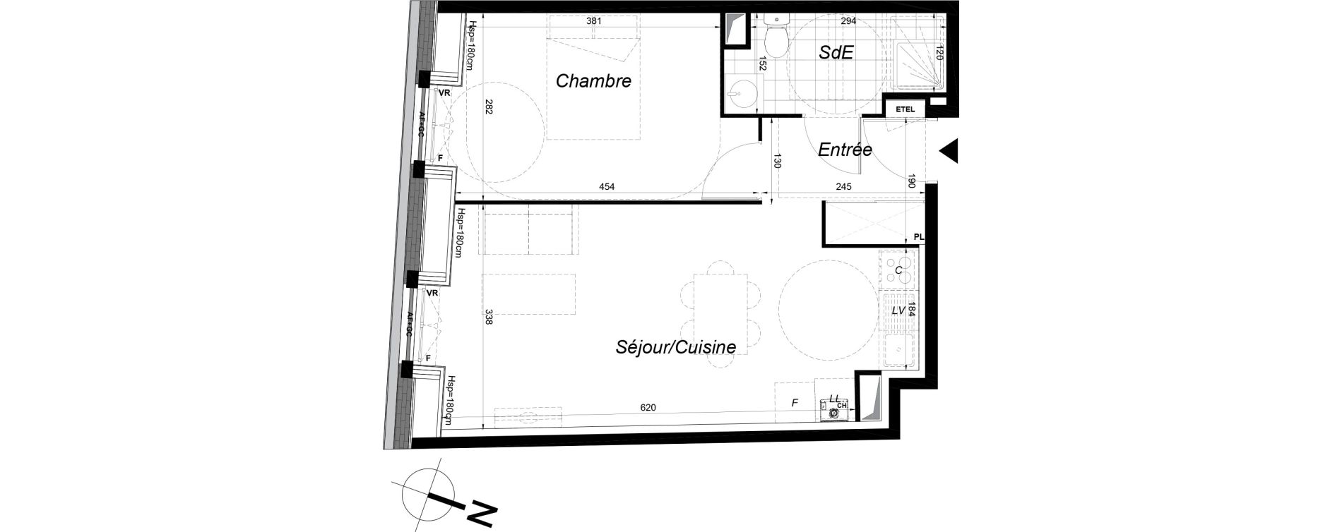 Appartement T2 de 42,75 m2 &agrave; Melun Saint-liesne