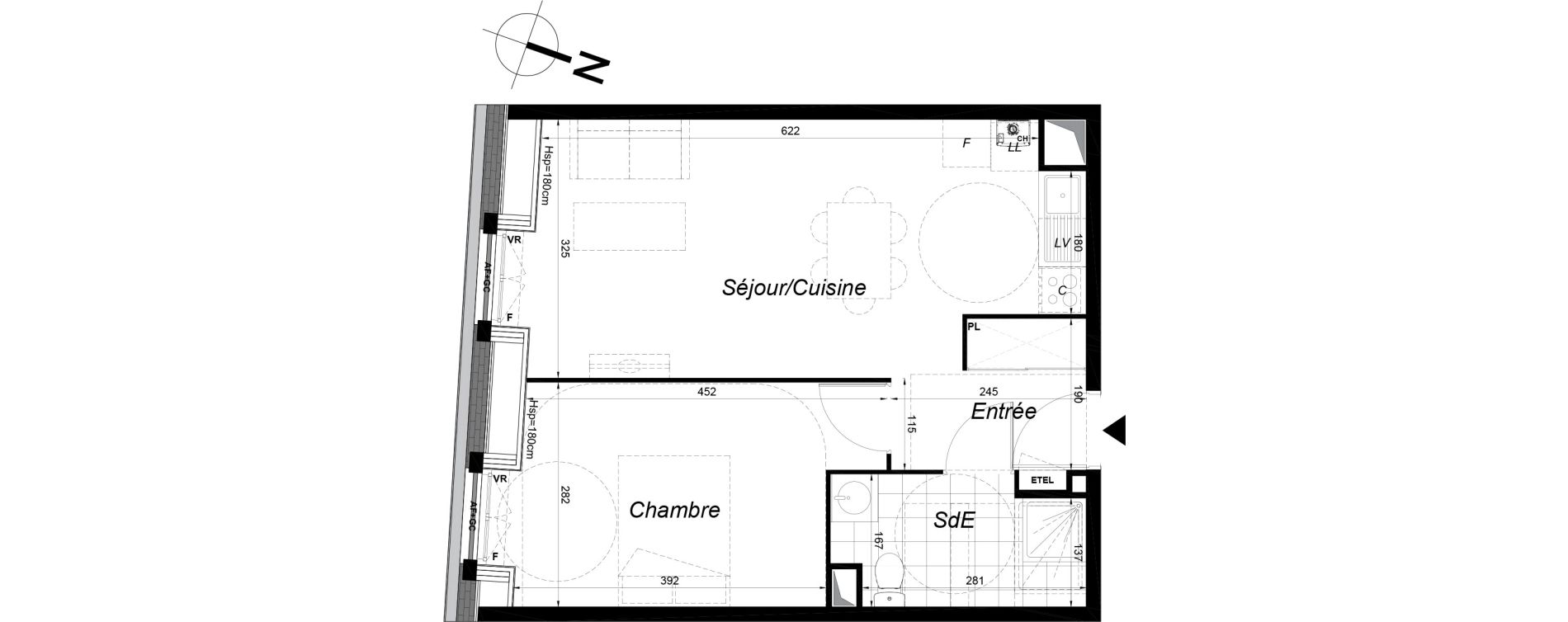 Appartement T2 de 42,15 m2 &agrave; Melun Saint-liesne