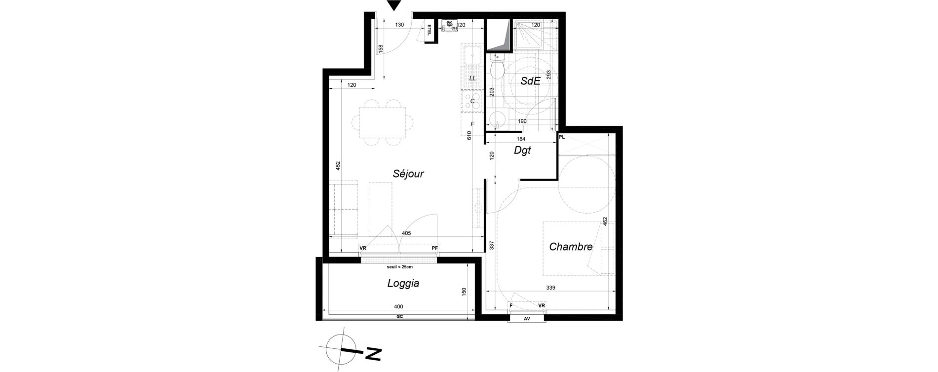 Appartement T2 de 43,05 m2 &agrave; Melun Saint-liesne