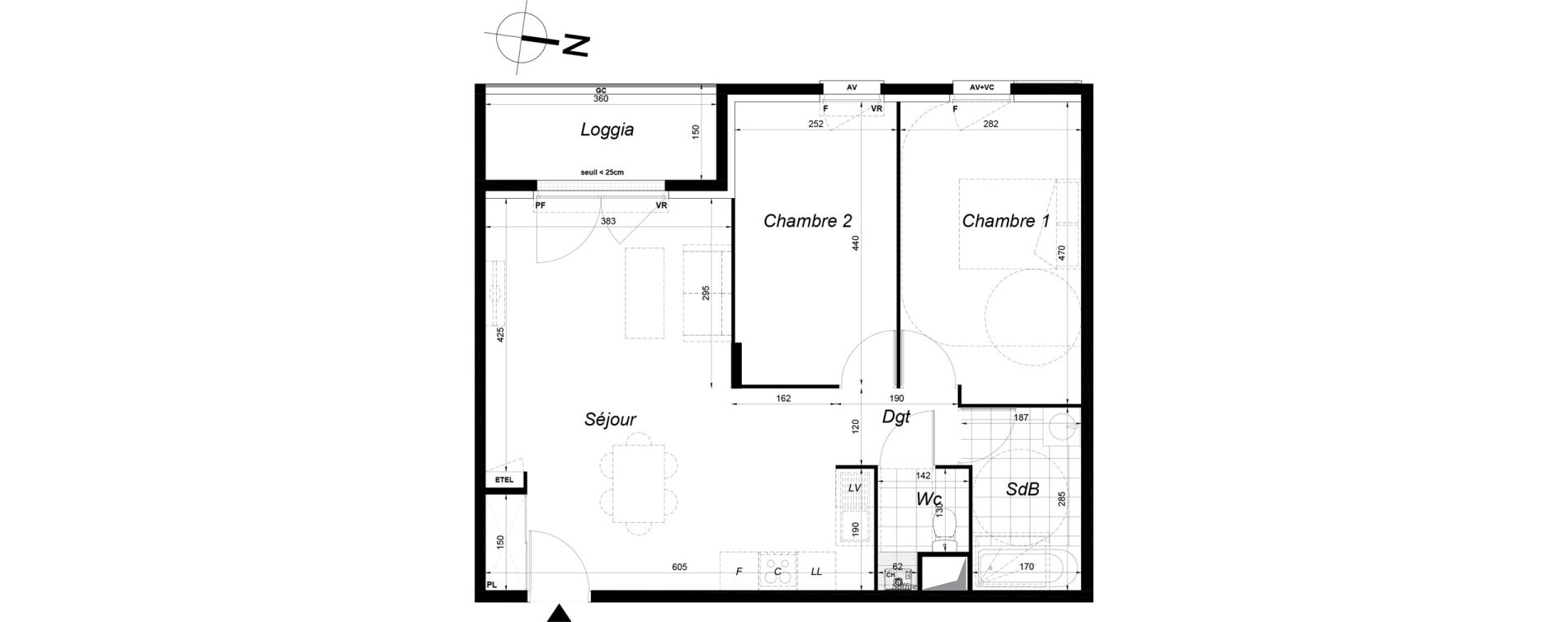 Appartement T3 de 62,75 m2 &agrave; Melun Saint-liesne