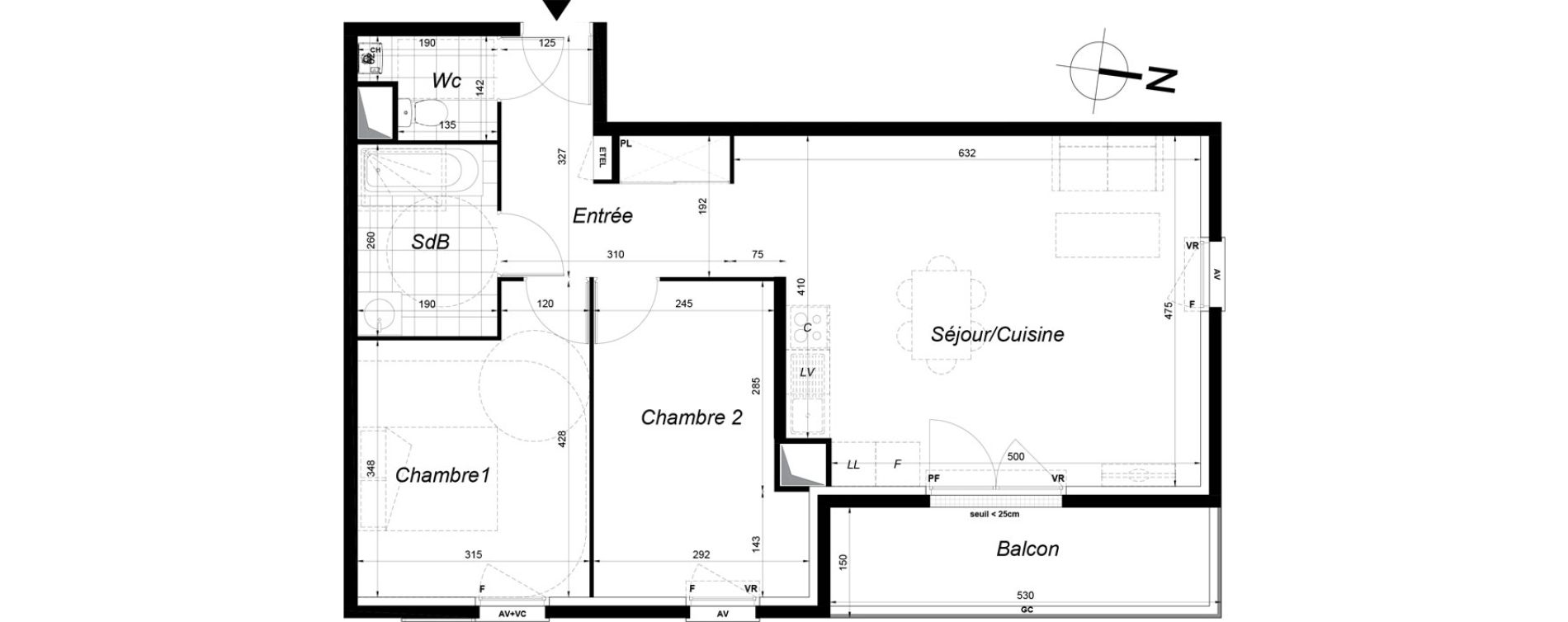 Appartement T3 de 65,40 m2 &agrave; Melun Saint-liesne