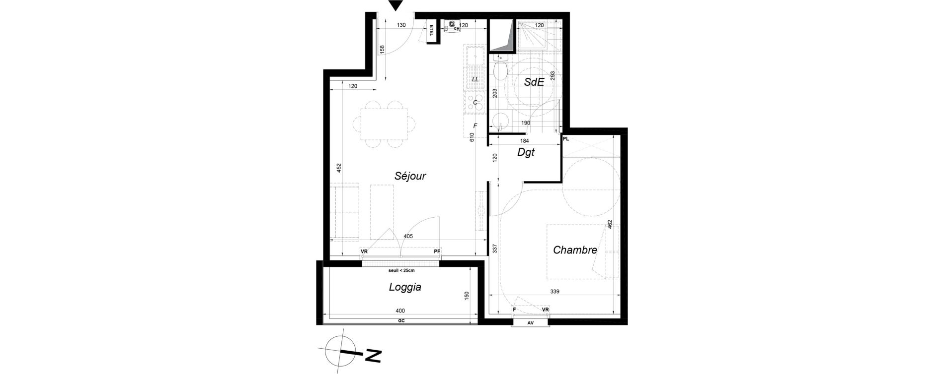 Appartement T2 de 43,05 m2 &agrave; Melun Saint-liesne