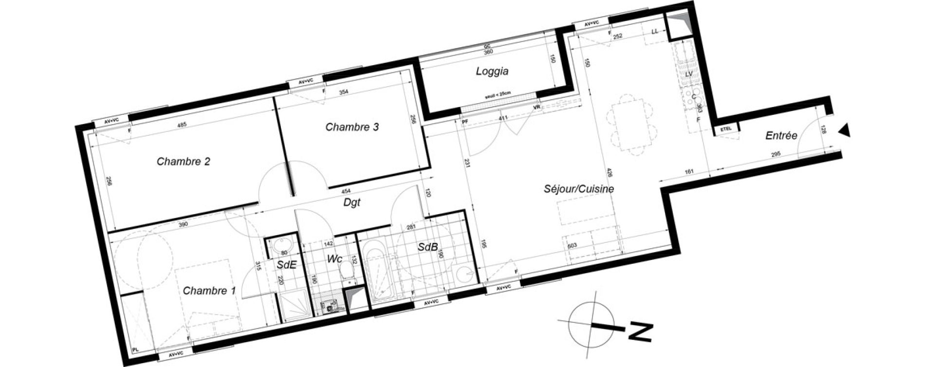 Appartement T4 de 83,60 m2 &agrave; Melun Saint-liesne