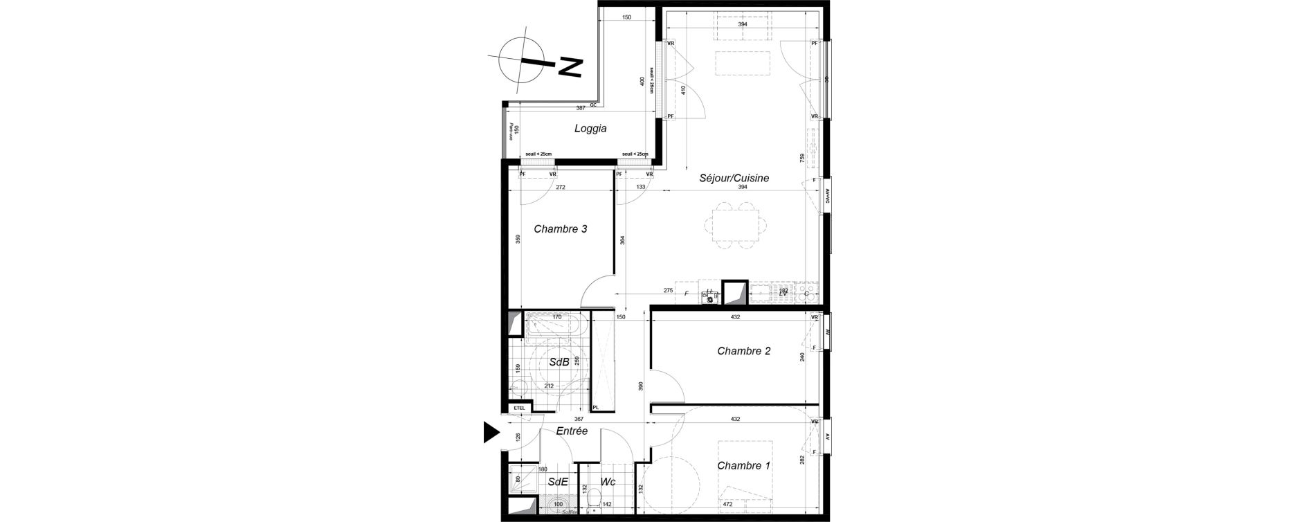 Appartement T4 de 84,50 m2 &agrave; Melun Saint-liesne