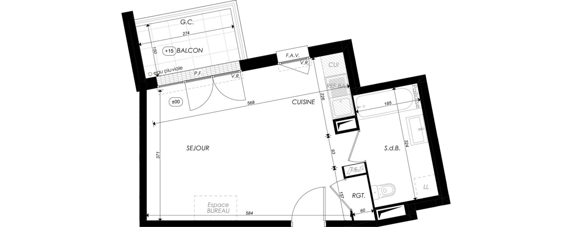 Appartement T1 de 31,31 m2 &agrave; Melun Saint-liesne