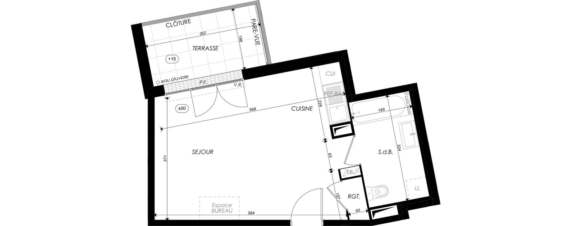 Appartement T1 de 31,30 m2 &agrave; Melun Saint-liesne