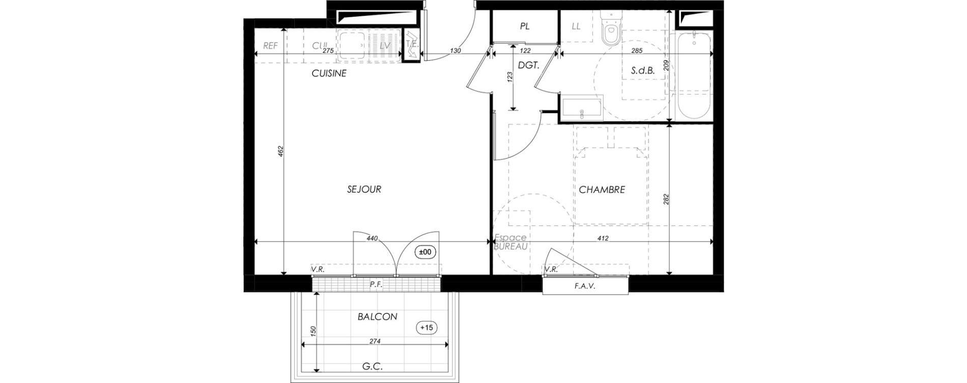 Appartement T2 de 40,40 m2 &agrave; Melun Saint-liesne