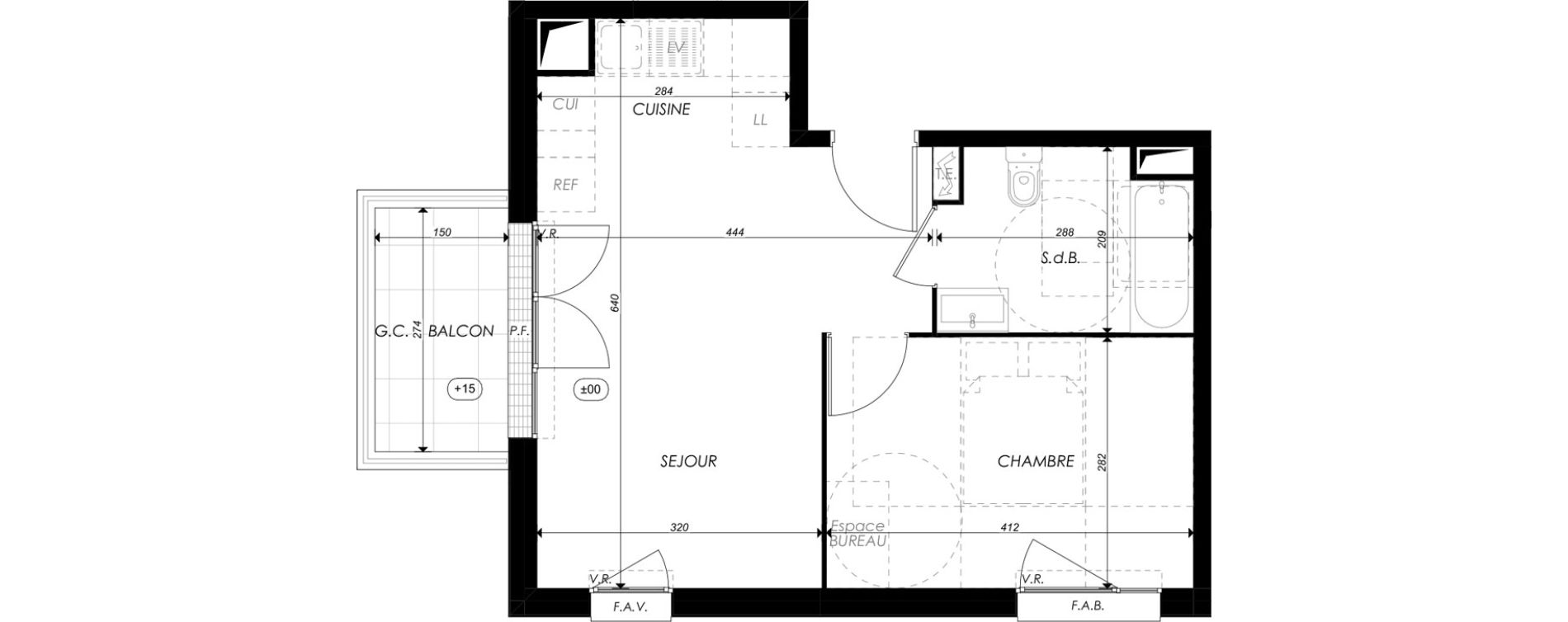 Appartement T2 de 39,30 m2 &agrave; Melun Saint-liesne