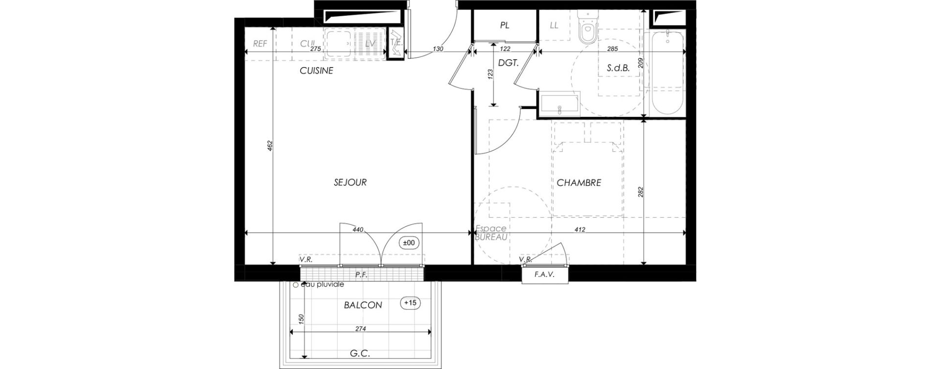 Appartement T2 de 40,40 m2 &agrave; Melun Saint-liesne