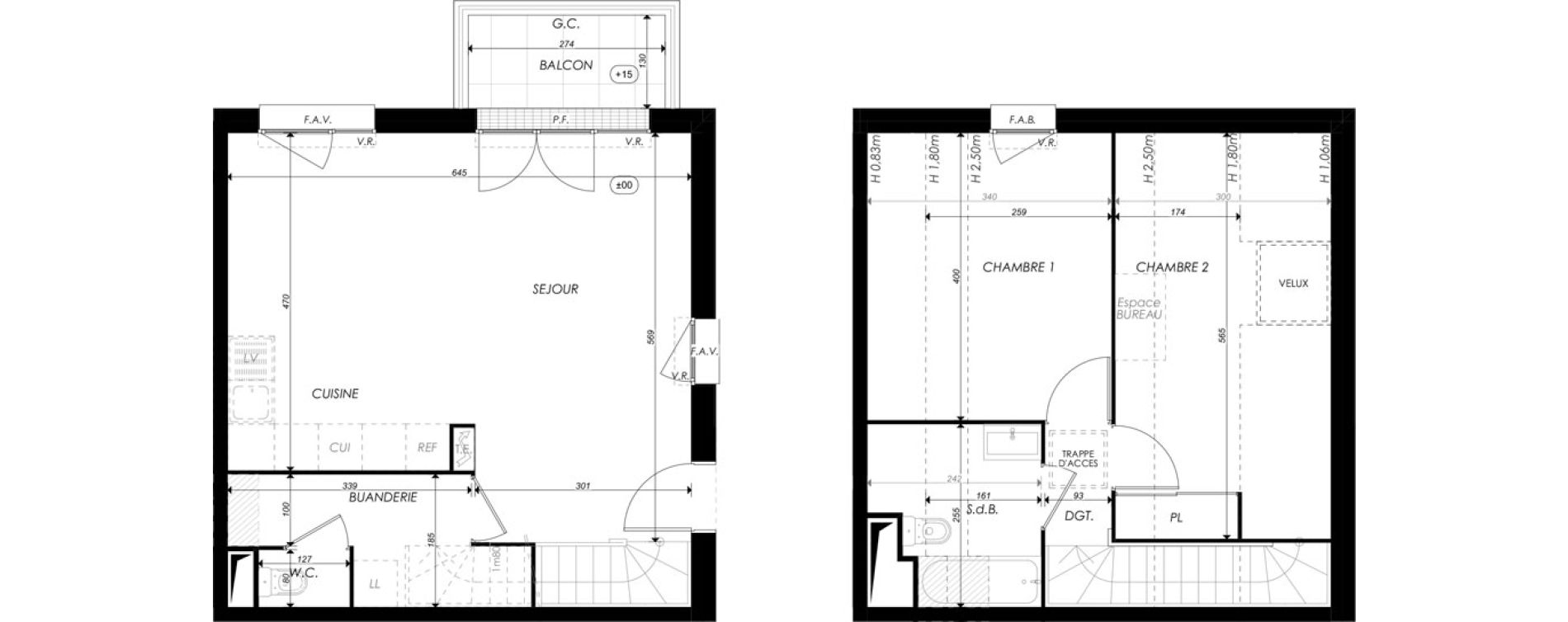 Duplex T3 de 64,71 m2 &agrave; Melun Saint-liesne