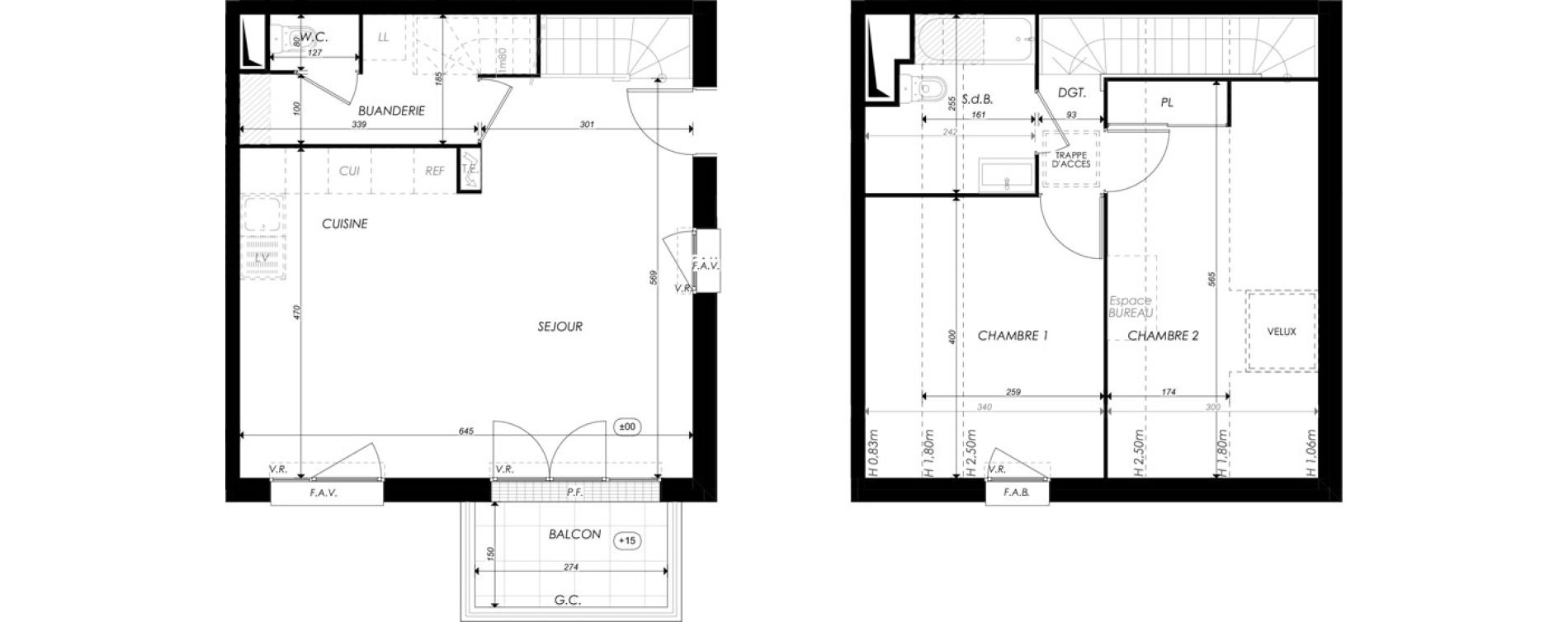 Duplex T3 de 64,71 m2 &agrave; Melun Saint-liesne