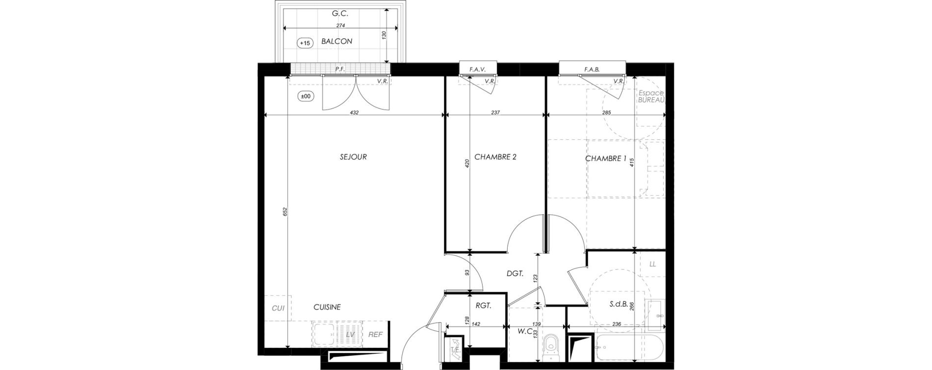 Appartement T3 de 62,78 m2 &agrave; Melun Saint-liesne