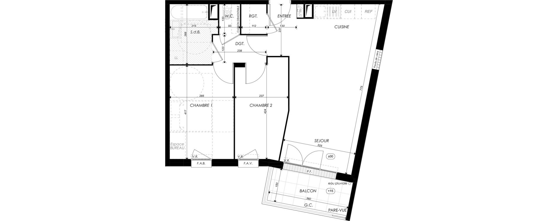 Appartement T3 de 60,61 m2 &agrave; Melun Saint-liesne