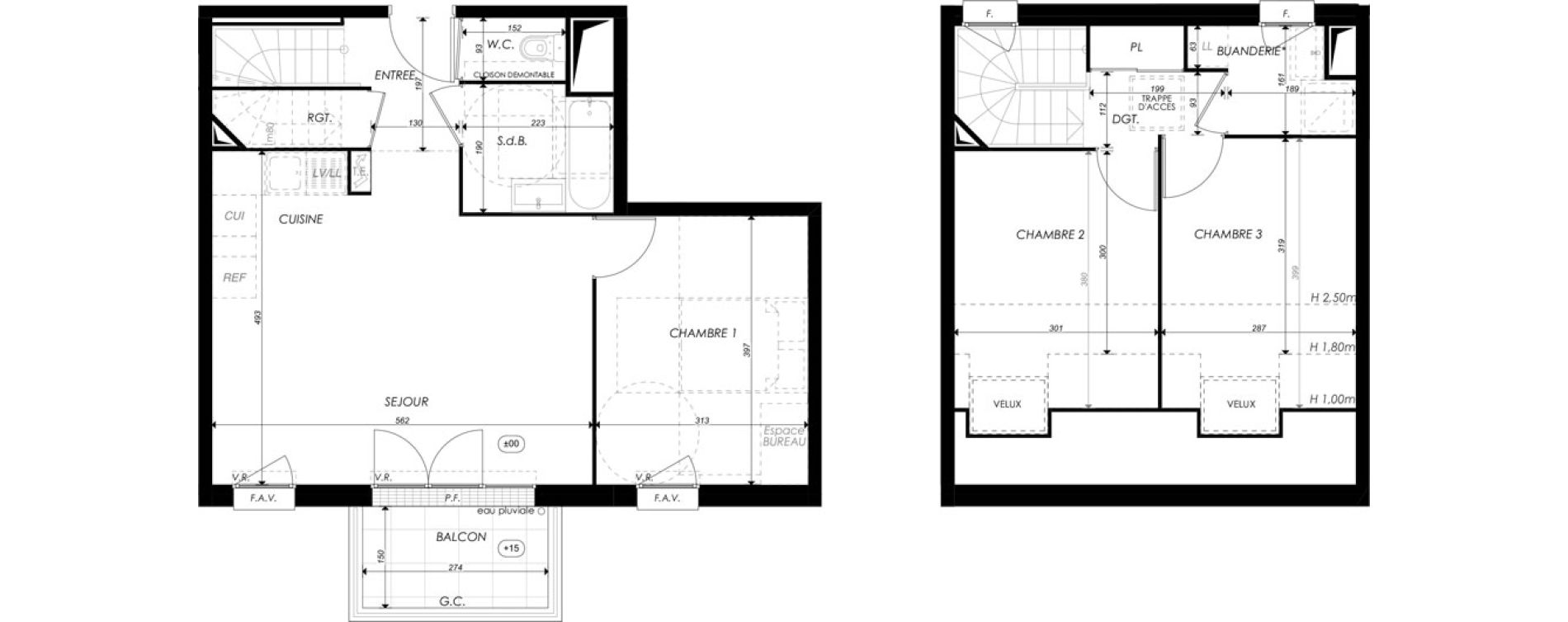 Duplex T4 de 71,99 m2 &agrave; Melun Saint-liesne