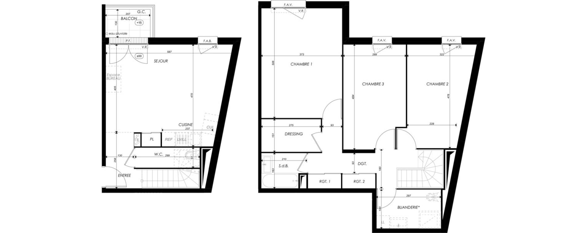 Duplex T4 de 98,48 m2 &agrave; Melun Saint-liesne