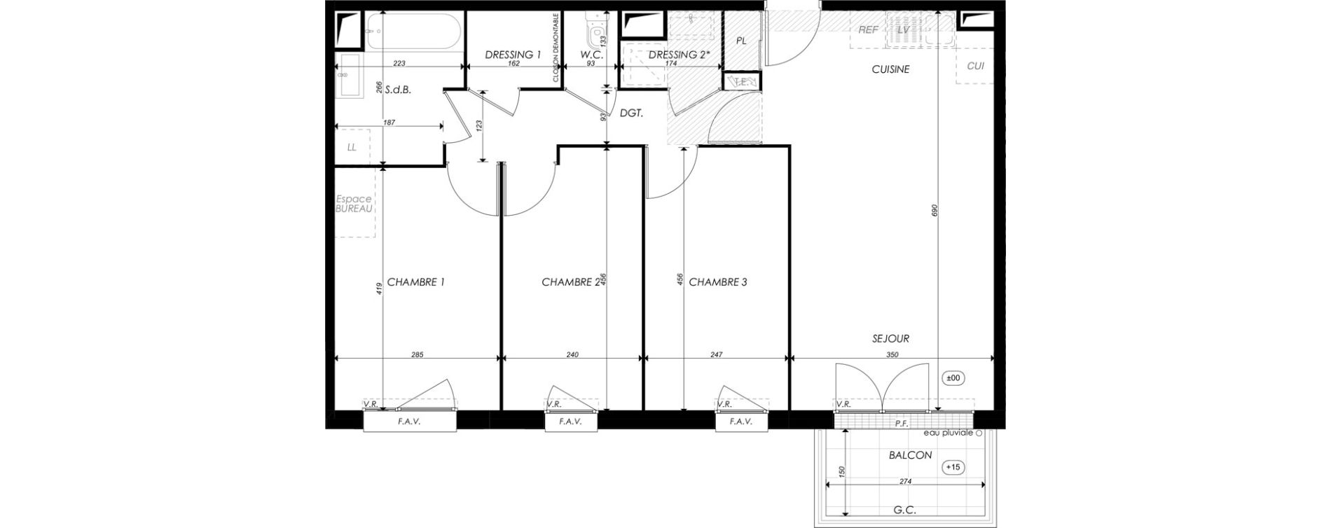 Appartement T4 de 75,51 m2 &agrave; Melun Saint-liesne