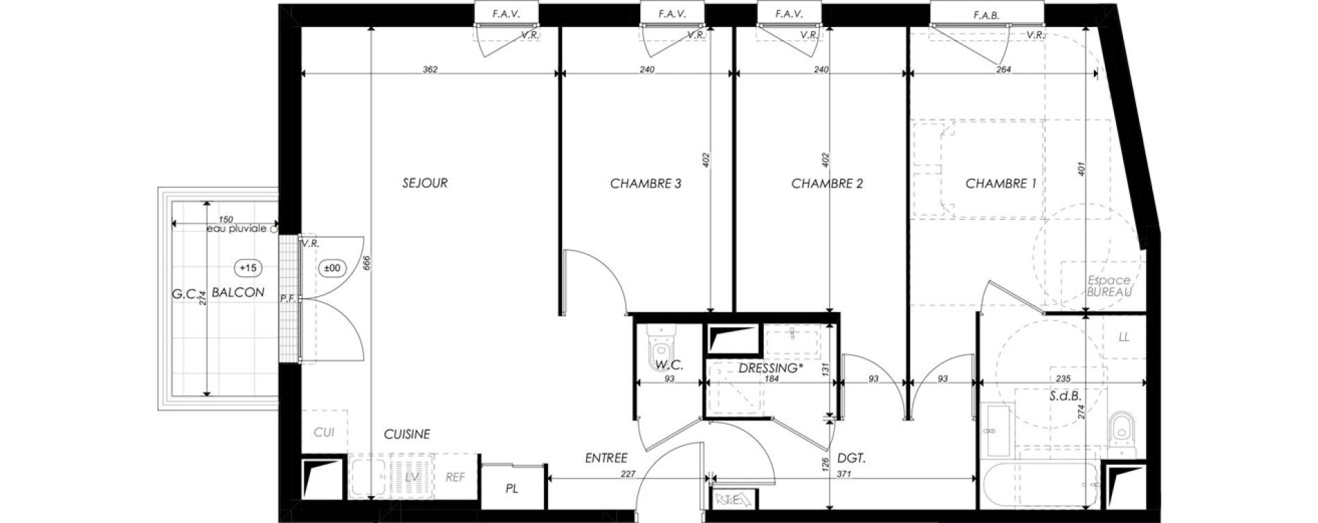 Appartement T4 de 75,87 m2 &agrave; Melun Saint-liesne