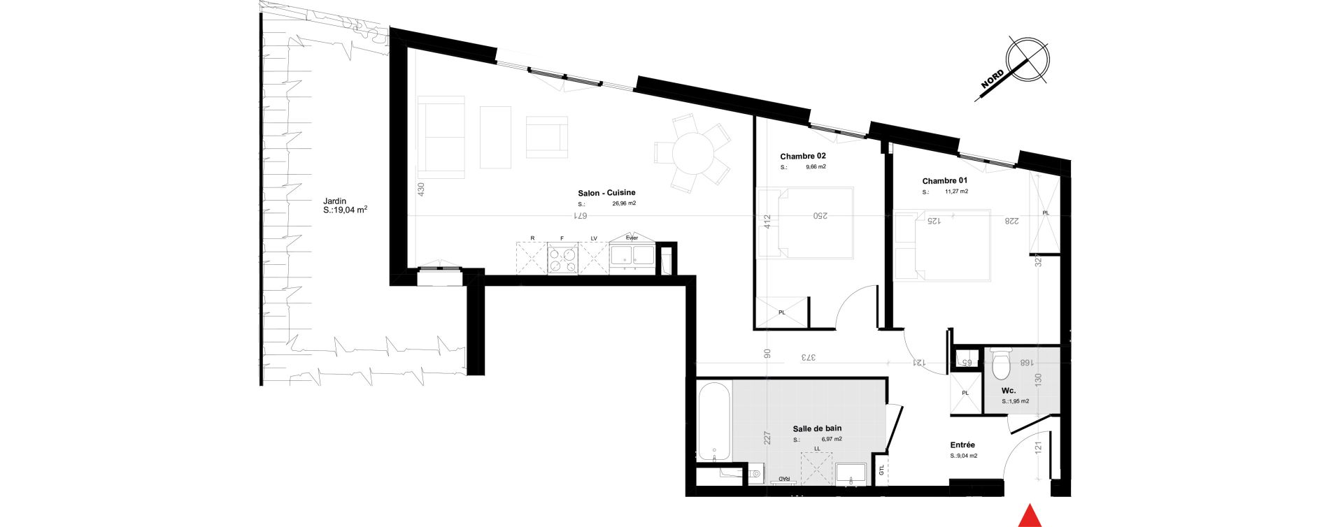 Appartement T3 de 65,85 m2 &agrave; Melun Trois moulins