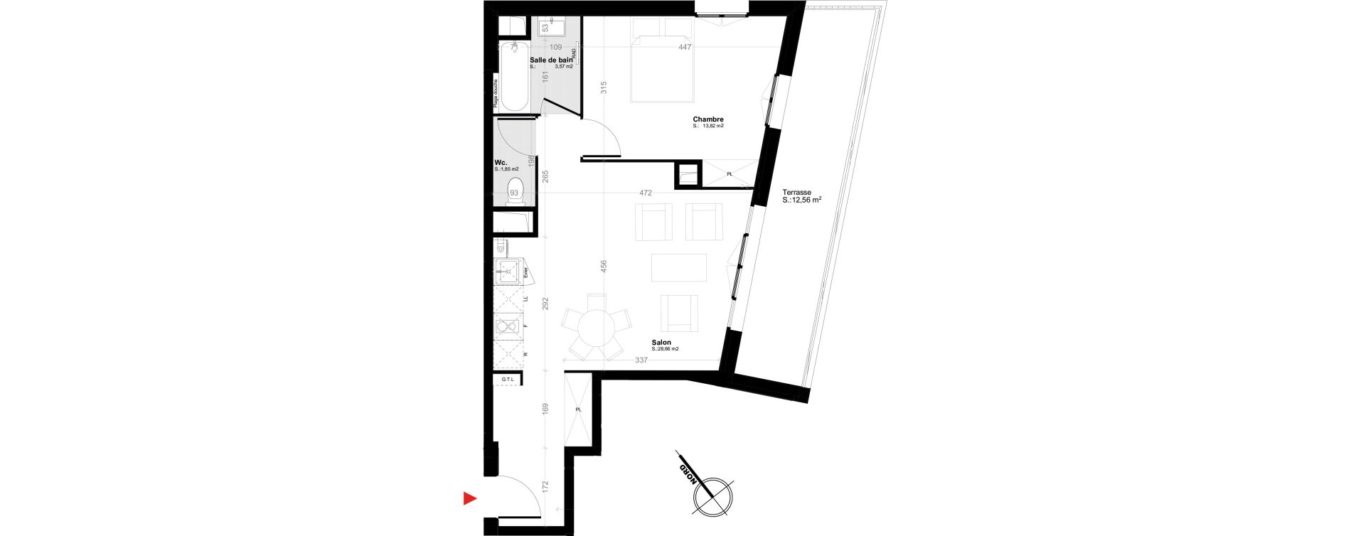 Appartement T2 de 47,90 m2 &agrave; Melun Trois moulins