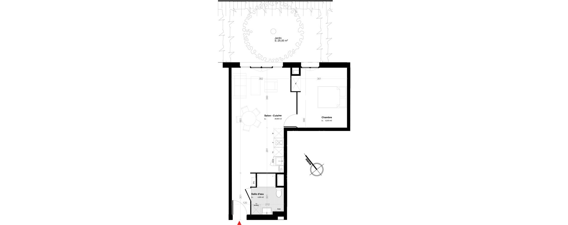 Appartement T2 de 46,40 m2 &agrave; Melun Trois moulins