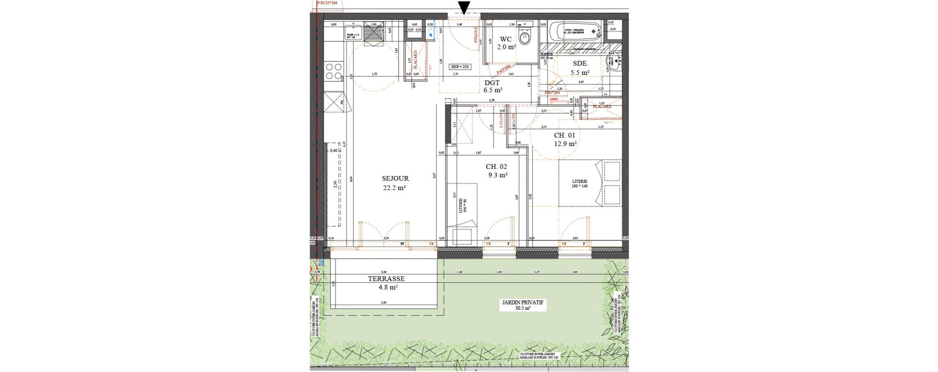 Appartement T3 de 58,60 m2 &agrave; Messy Centre