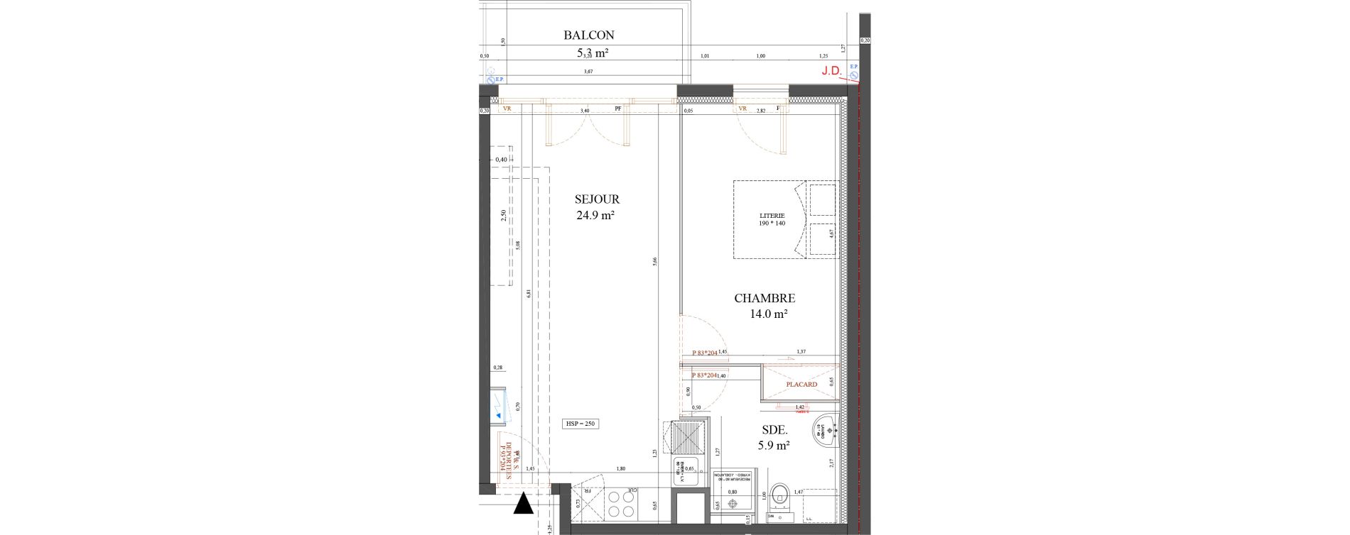 Appartement T2 de 44,80 m2 &agrave; Messy Centre