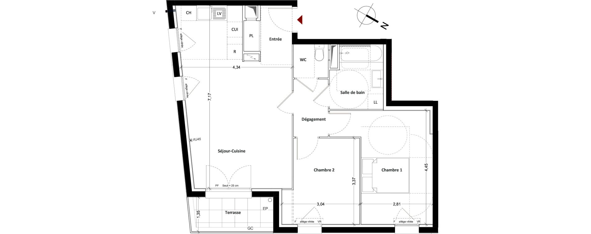 Appartement T3 de 62,10 m2 &agrave; Mitry-Mory Centre