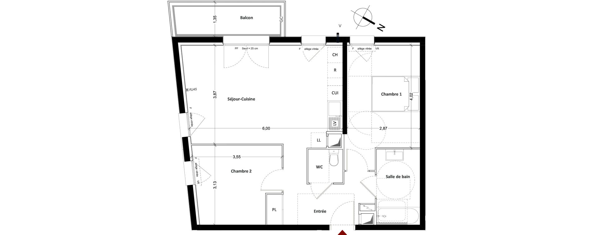 Appartement T3 de 60,97 m2 &agrave; Mitry-Mory Centre