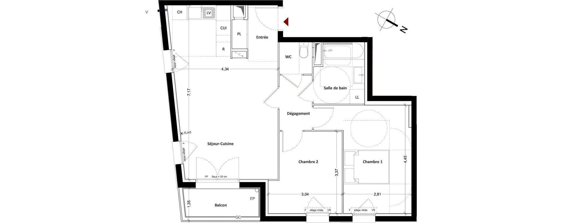 Appartement T3 de 62,10 m2 &agrave; Mitry-Mory Centre