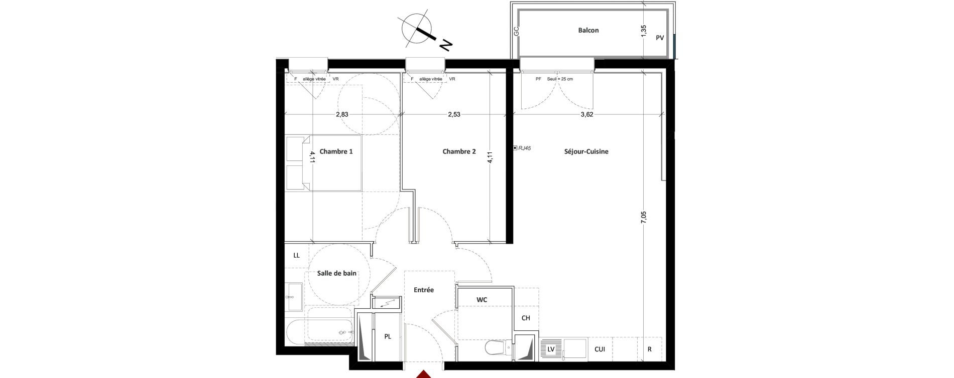 Appartement T3 de 61,75 m2 &agrave; Mitry-Mory Centre
